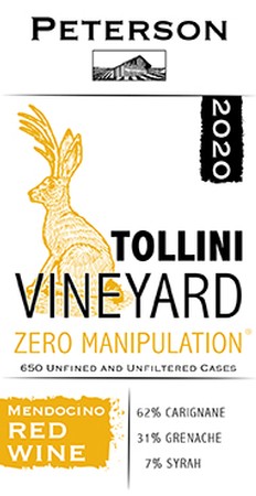 Zero Manipulation 2020, Red Wine, Tollini Vineyard