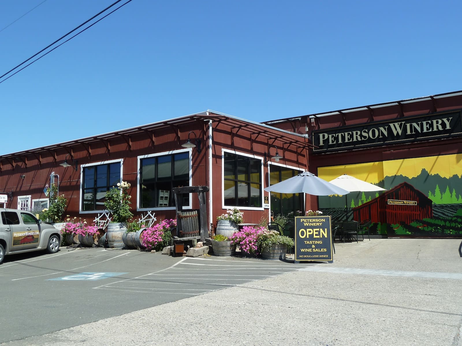 Original Peterson Winery building off Lytton Springs Road.